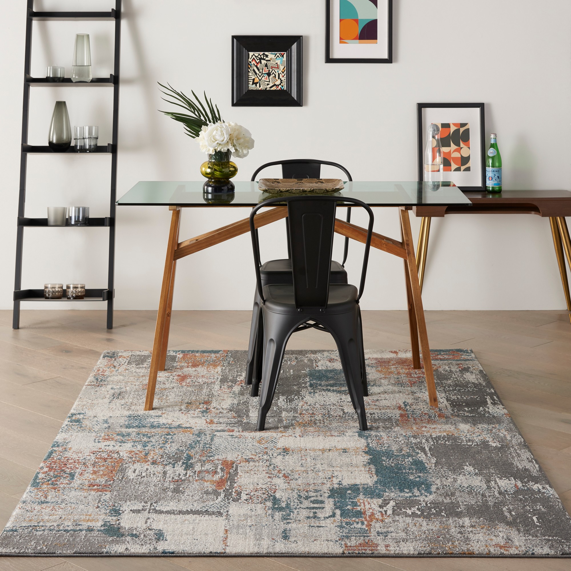 Tangra Tnr06 Abstract Rug By Nourison In Grey Multicolour